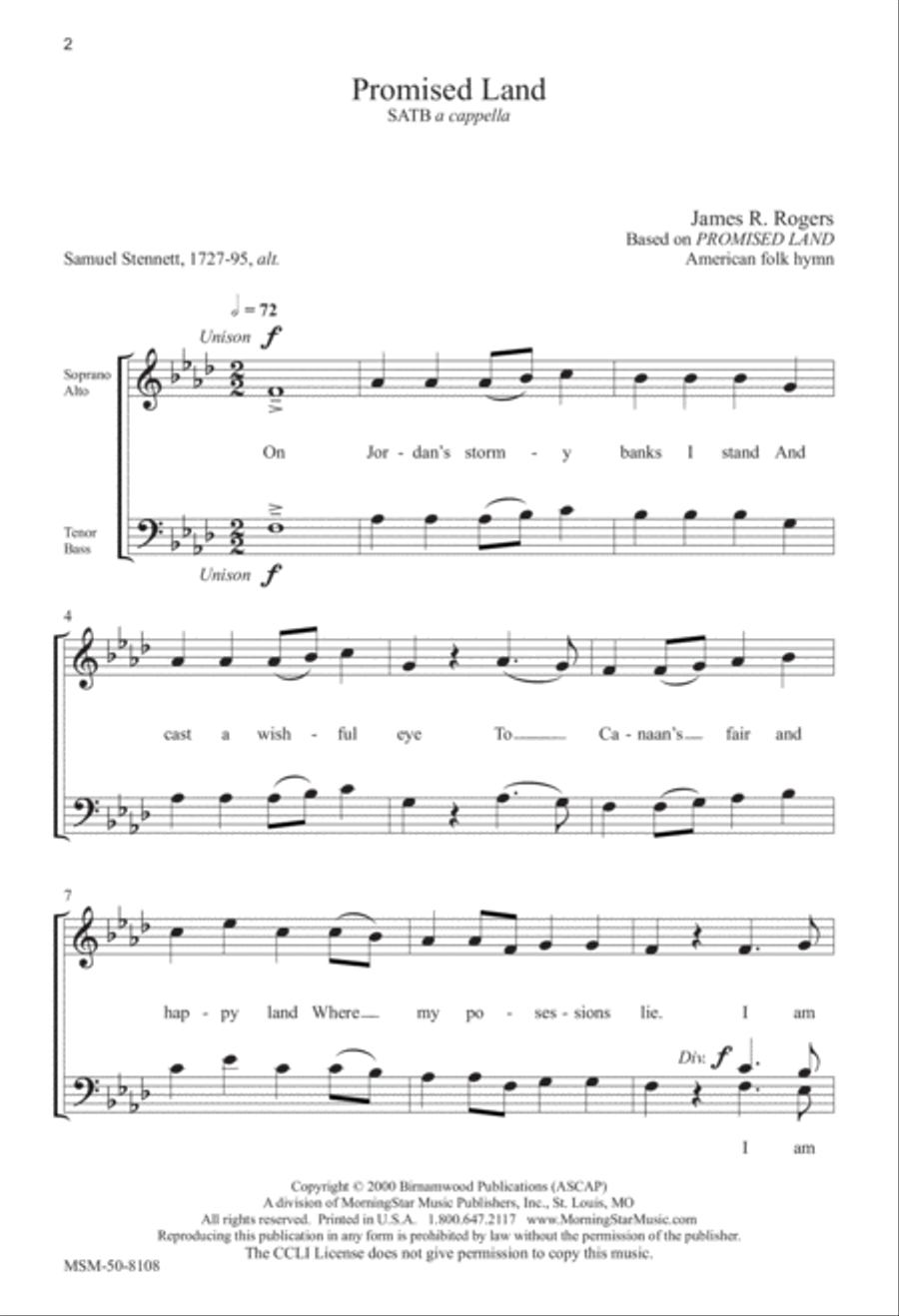 Promised Land 4-Part scores gallery preview page 2