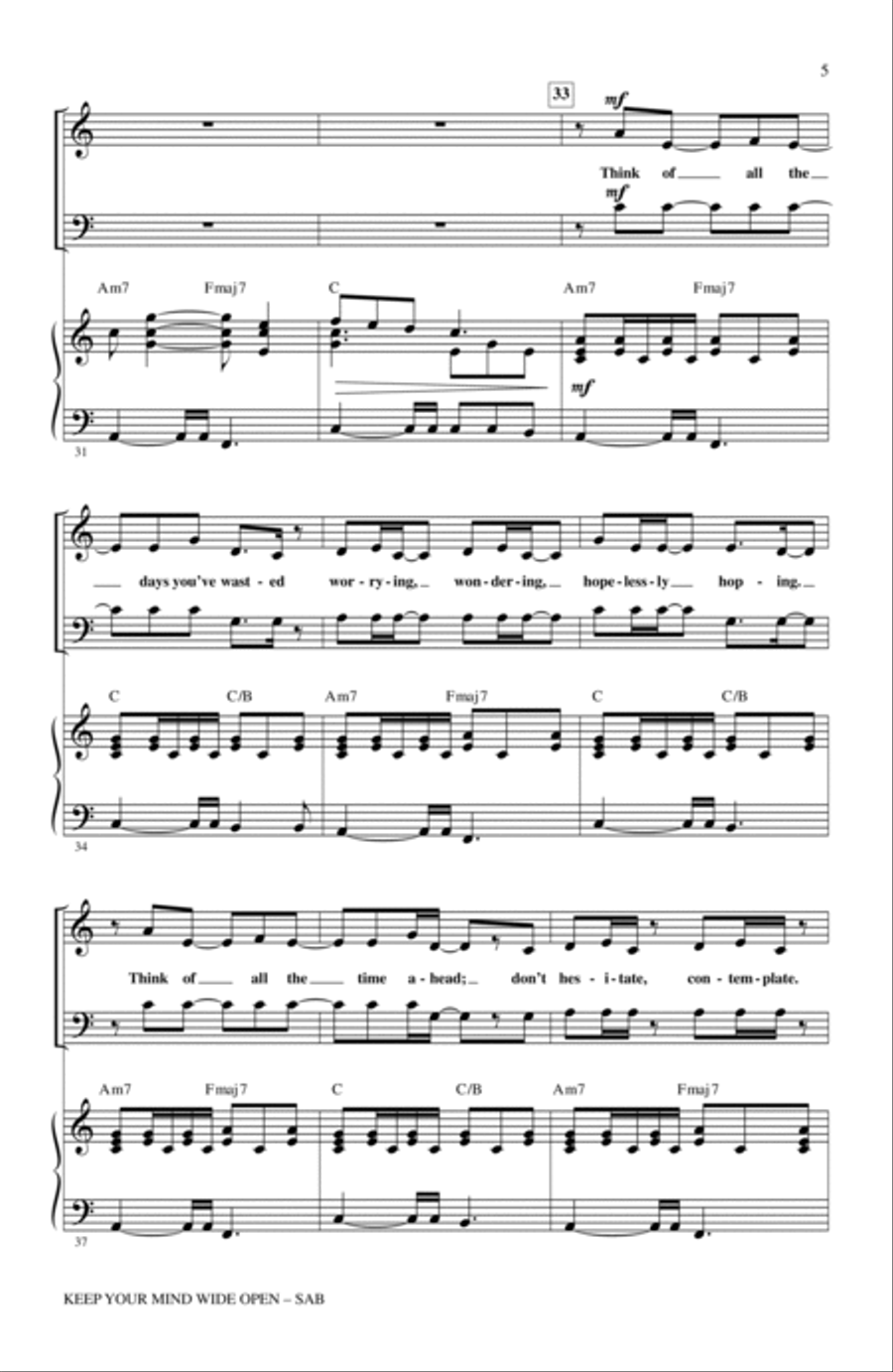Keep Your Mind Wide Open 3-Part scores gallery preview page 4