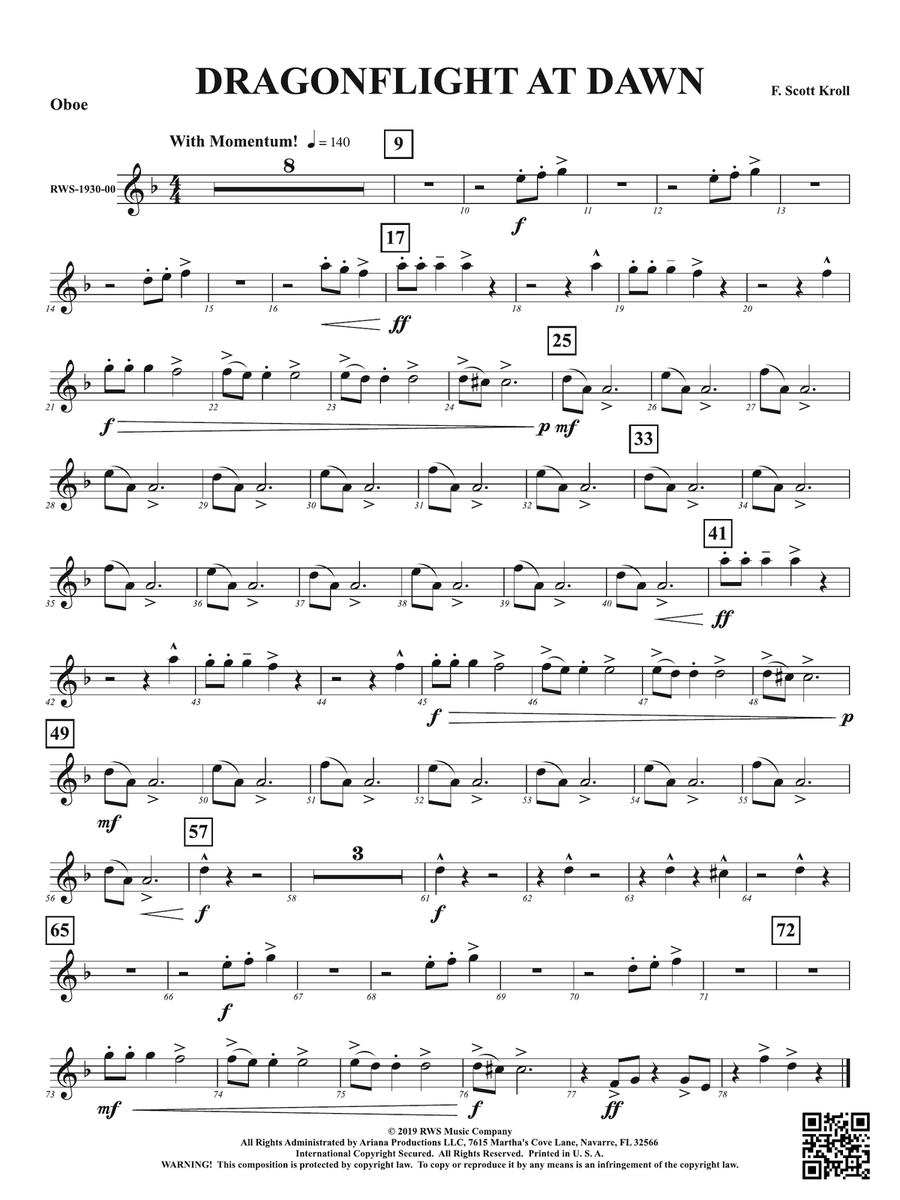 Dragonflight at Dawn: Oboe Oboe scores gallery preview page 1