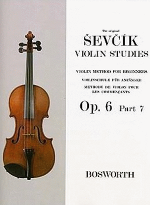 Book cover for Sevcik Violin Studies Op 6 Pt 7