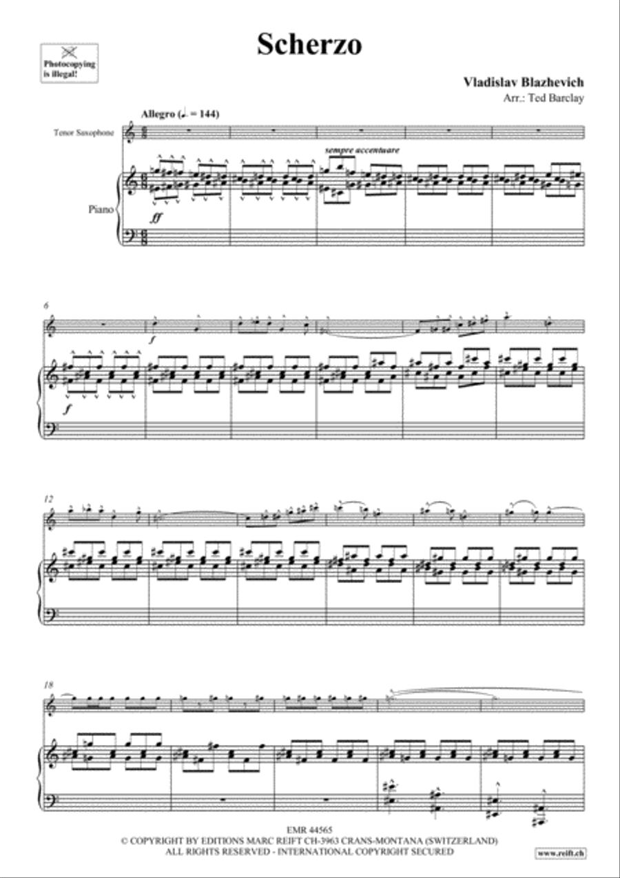Scherzo Tenor Saxophone scores gallery preview page 4
