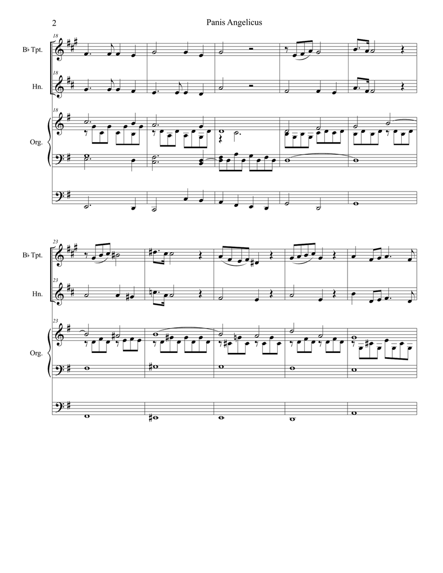 Panis Angelicus (Duet for Bb-Trumpet and French Horn - Organ Accompaniment) Panis Angelicus (Duet for Bb-Trumpet and French Horn - Organ Accompaniment) Brass Duet scores gallery preview page 3