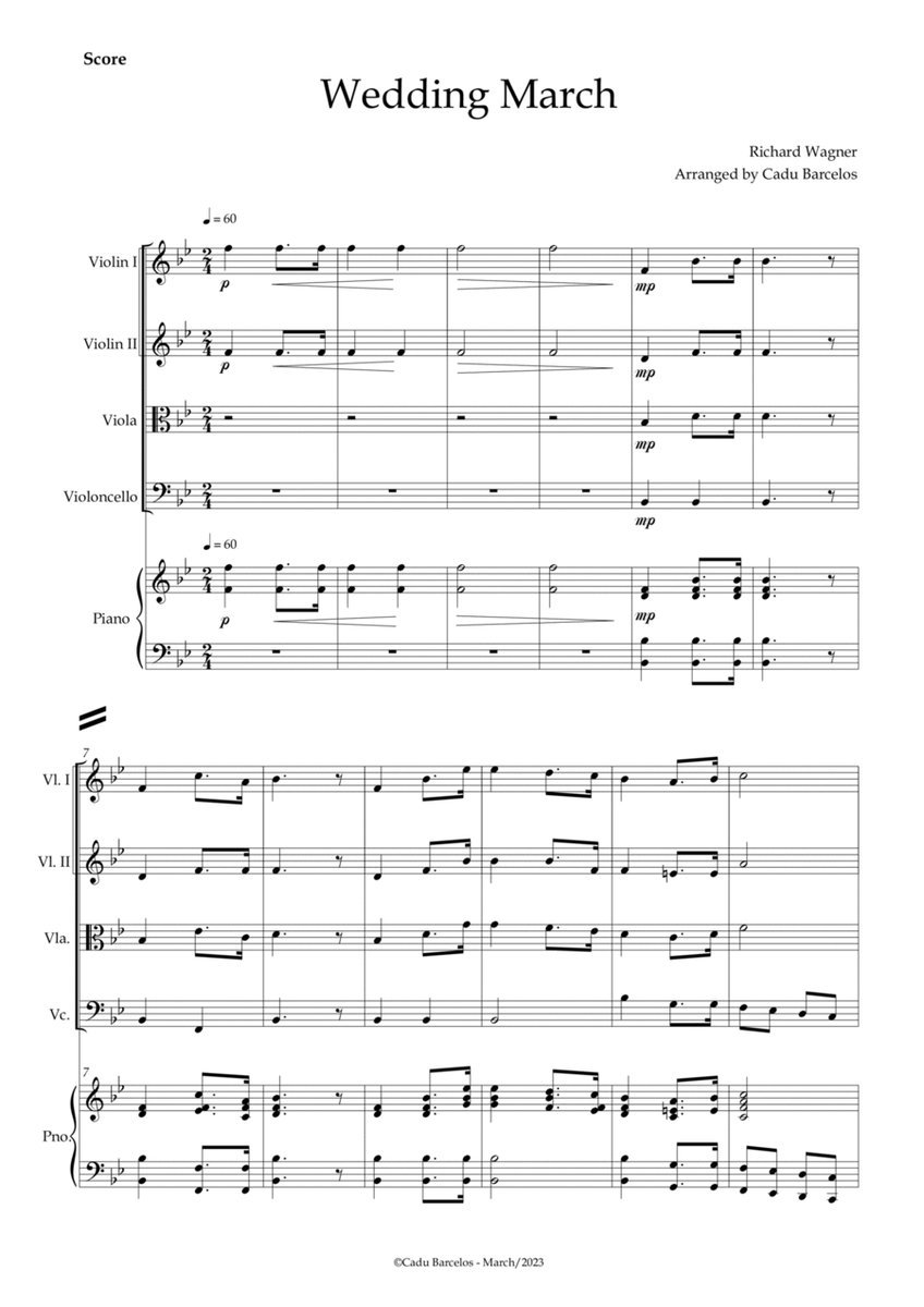 Wedding March (Wagner) Strings Quartet Piano image number null