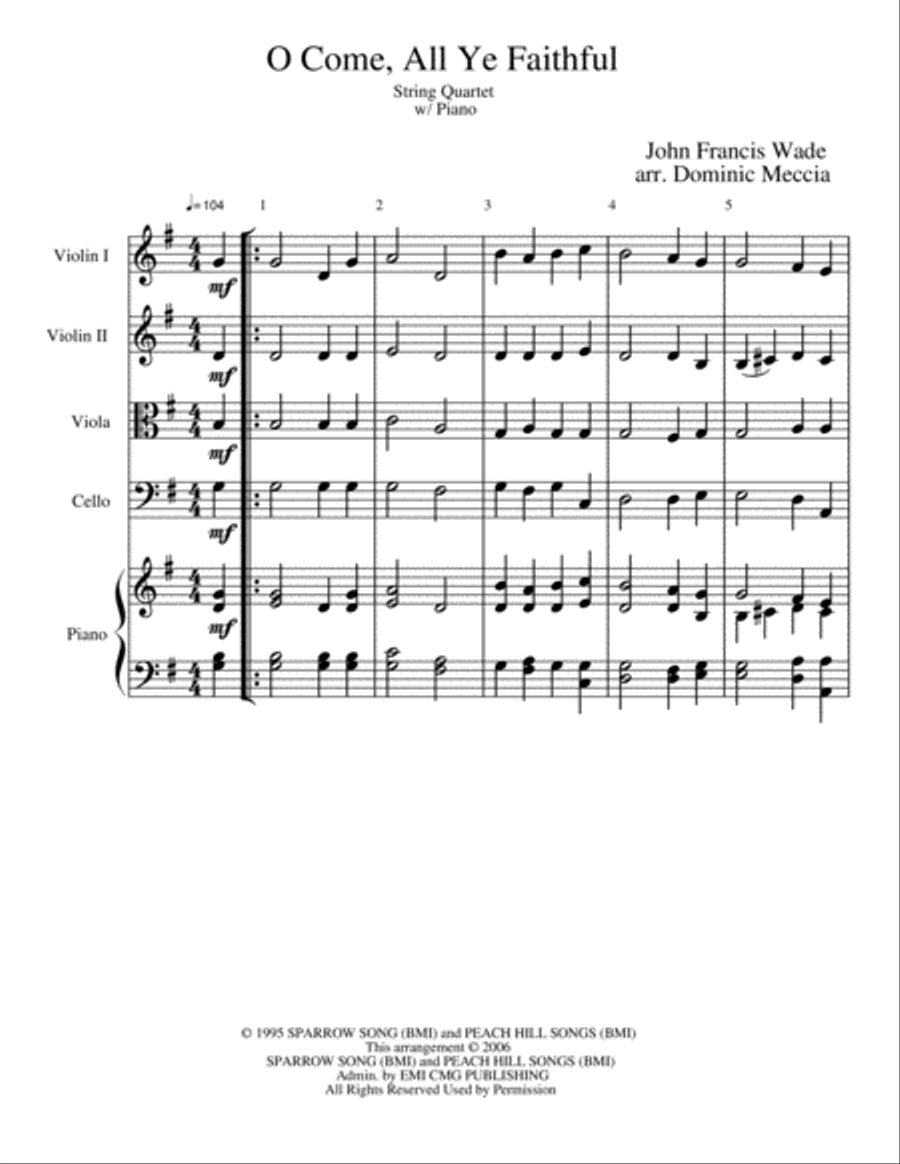 O Come All Ye Faithful Small Ensemble scores gallery preview page 1