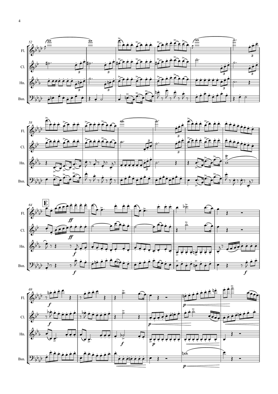 The Barber of Seville - Overture - Wind QuartetR Woodwind Quartet scores gallery preview page 4