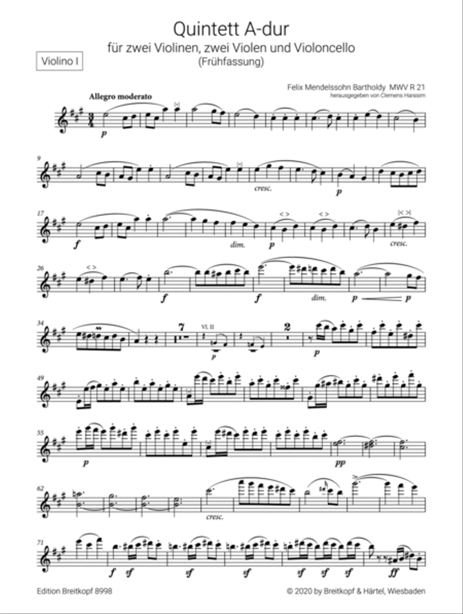 String Quintets Op. 18 MWV R 21, [Op. 87] MWV R 33 String Quintet scores gallery preview page 2