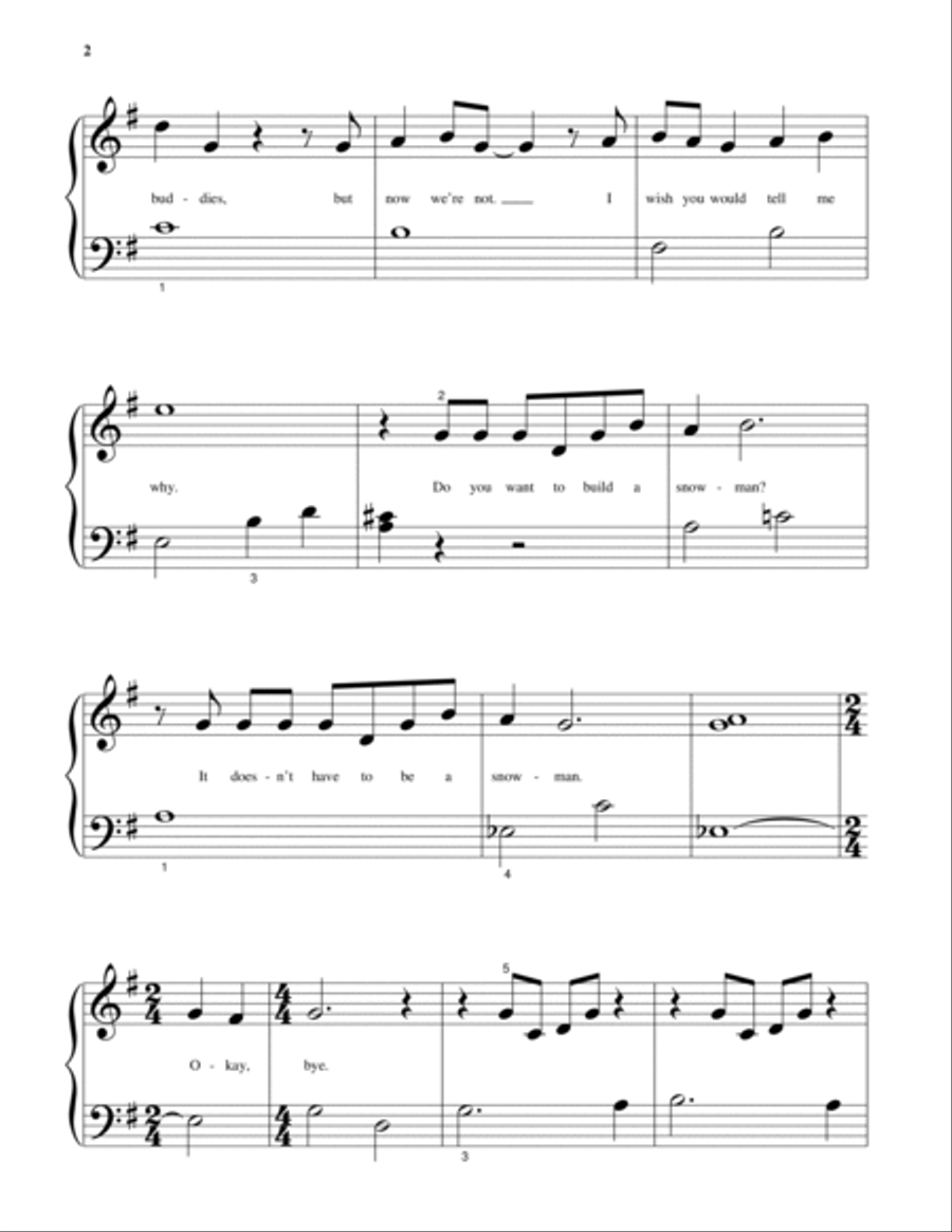 Do You Want To Build A Snowman? (from Frozen) Easy Piano scores gallery preview page 2