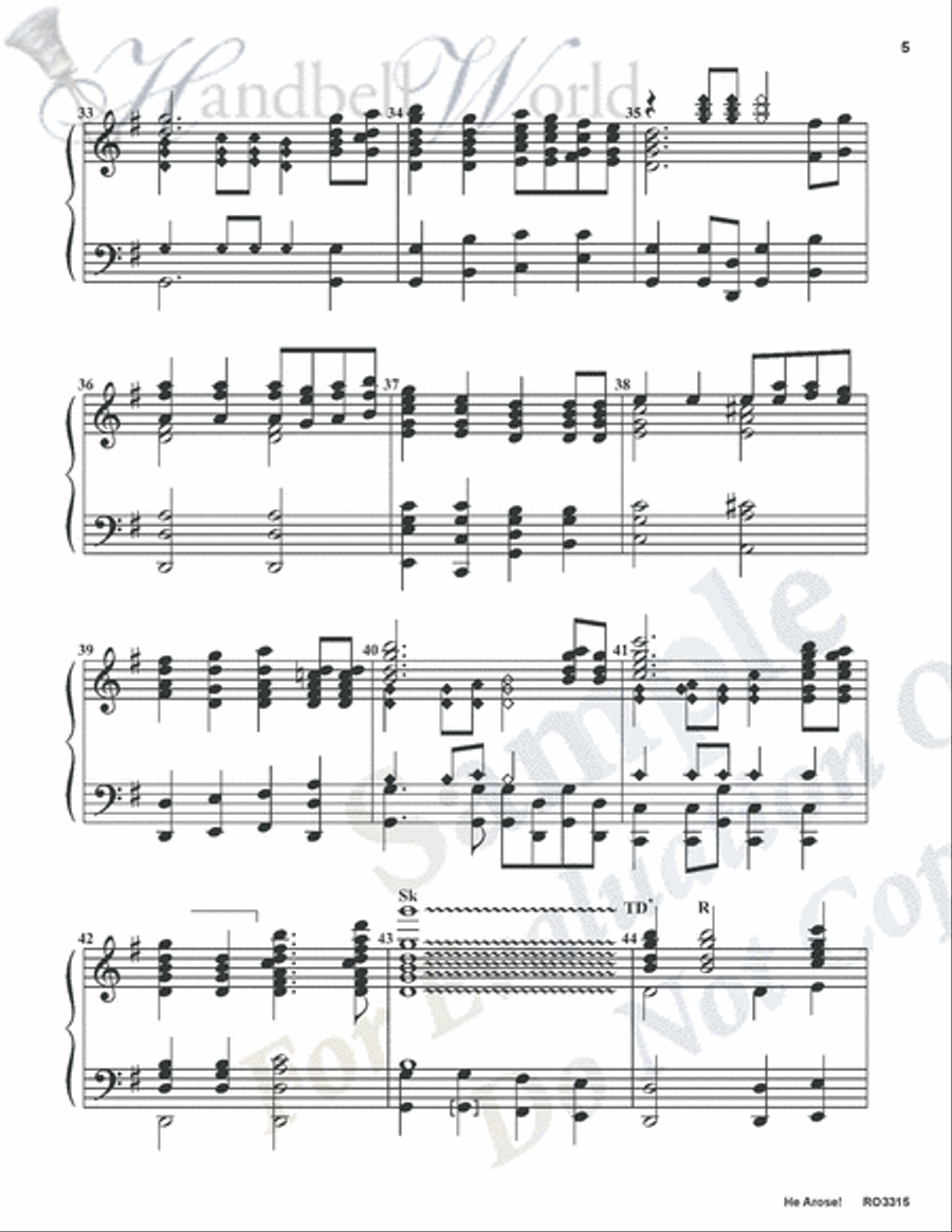 He Arose 5-Octaves scores gallery preview page 5