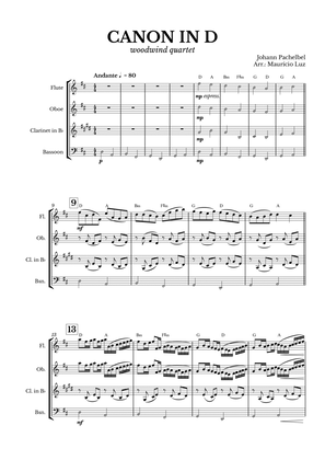 Canon in D for Woodwind Quartet with chords