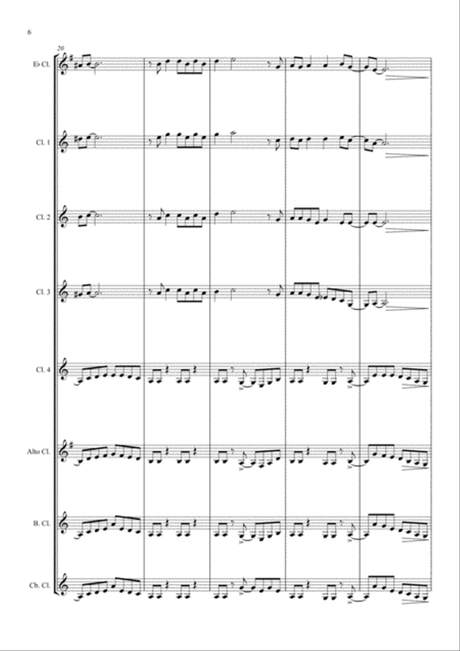 Smoke On The Water Woodwind Ensemble scores gallery preview page 6