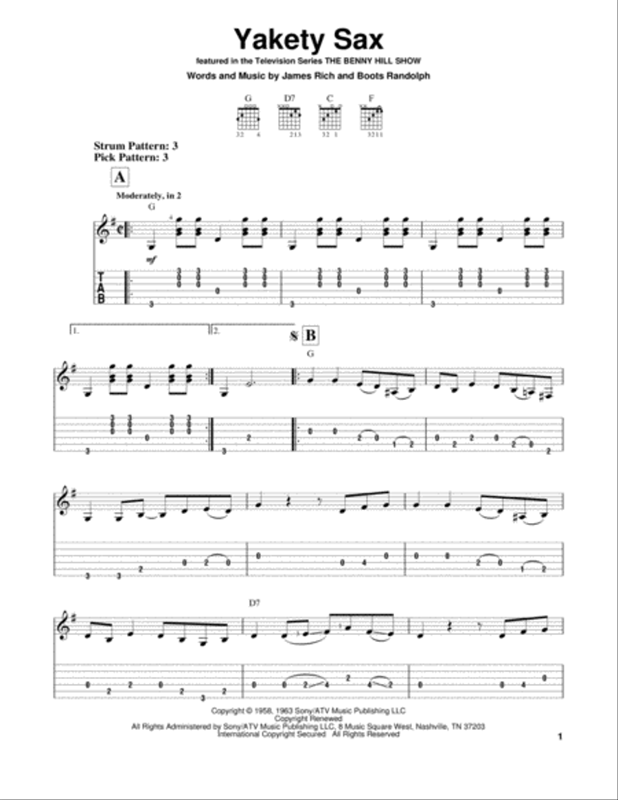Yakety Sax Saxophone scores gallery preview page 1