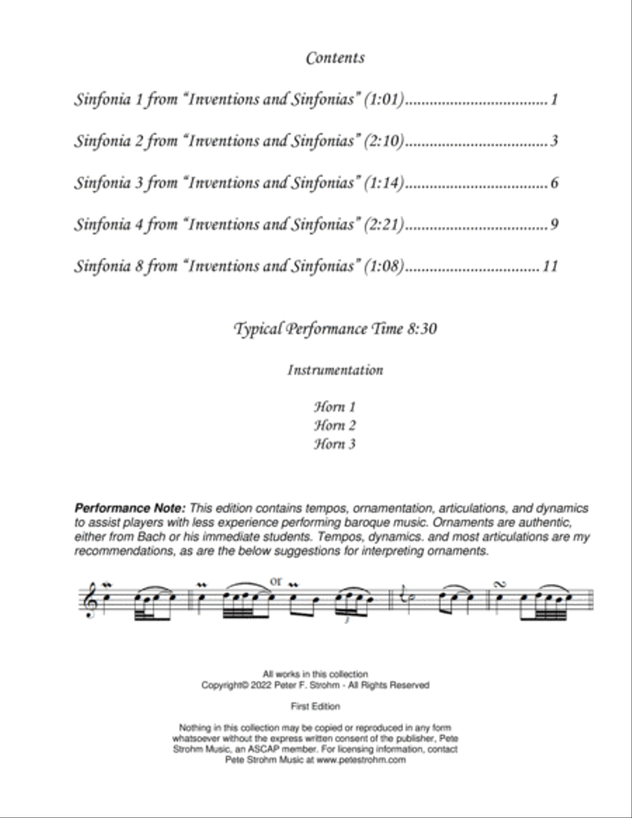 Bach for Horn Trio, Vol. II Brass Trio scores gallery preview page 3