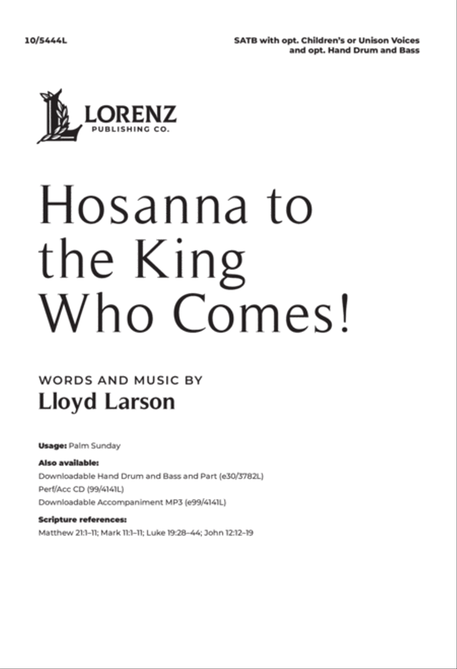 Hosanna to the King Who Comes! 4-Part scores gallery preview page 1