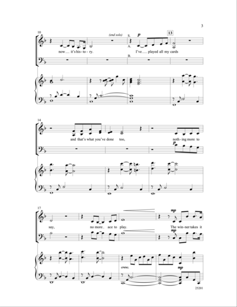 The Winner Takes It All (from Mamma Mia!) 3-Part scores gallery preview page 3