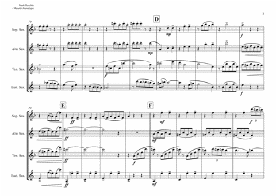 Quatre Musettes de Klein-Paris for Saxophone-Quartet (SATB) Saxophone Quartet scores gallery preview page 3