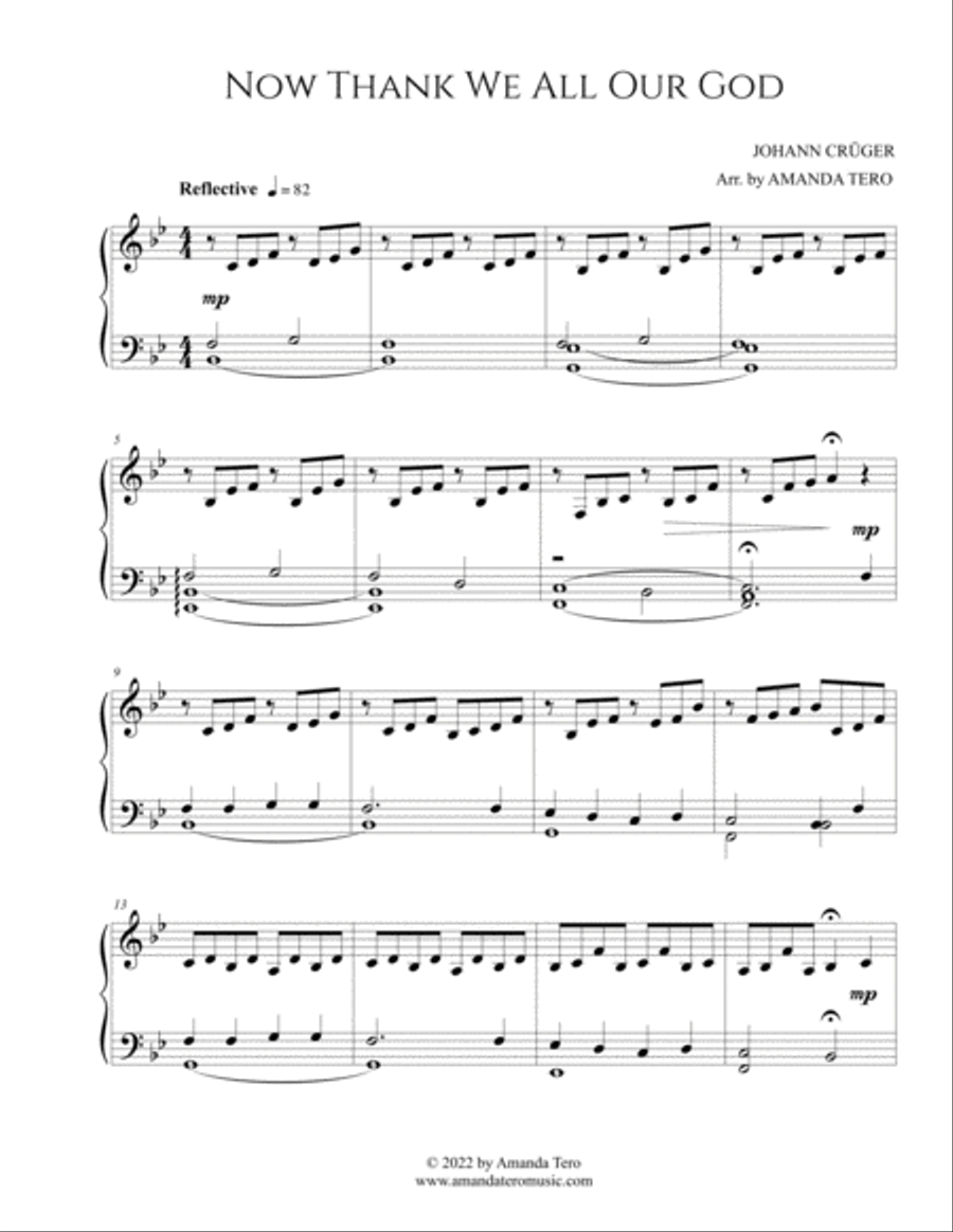 3 Thanksgiving Hymns Sheet Music For Intermediate Piano: Come, Ye Thankful People Come, We Gather To Piano Solo scores gallery preview page 4