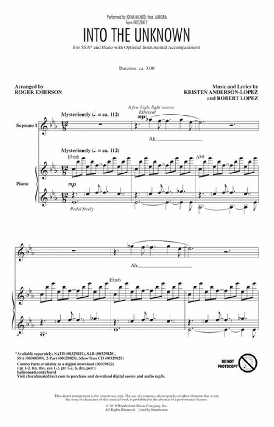 Into the Unknown SSA scores gallery preview page 3