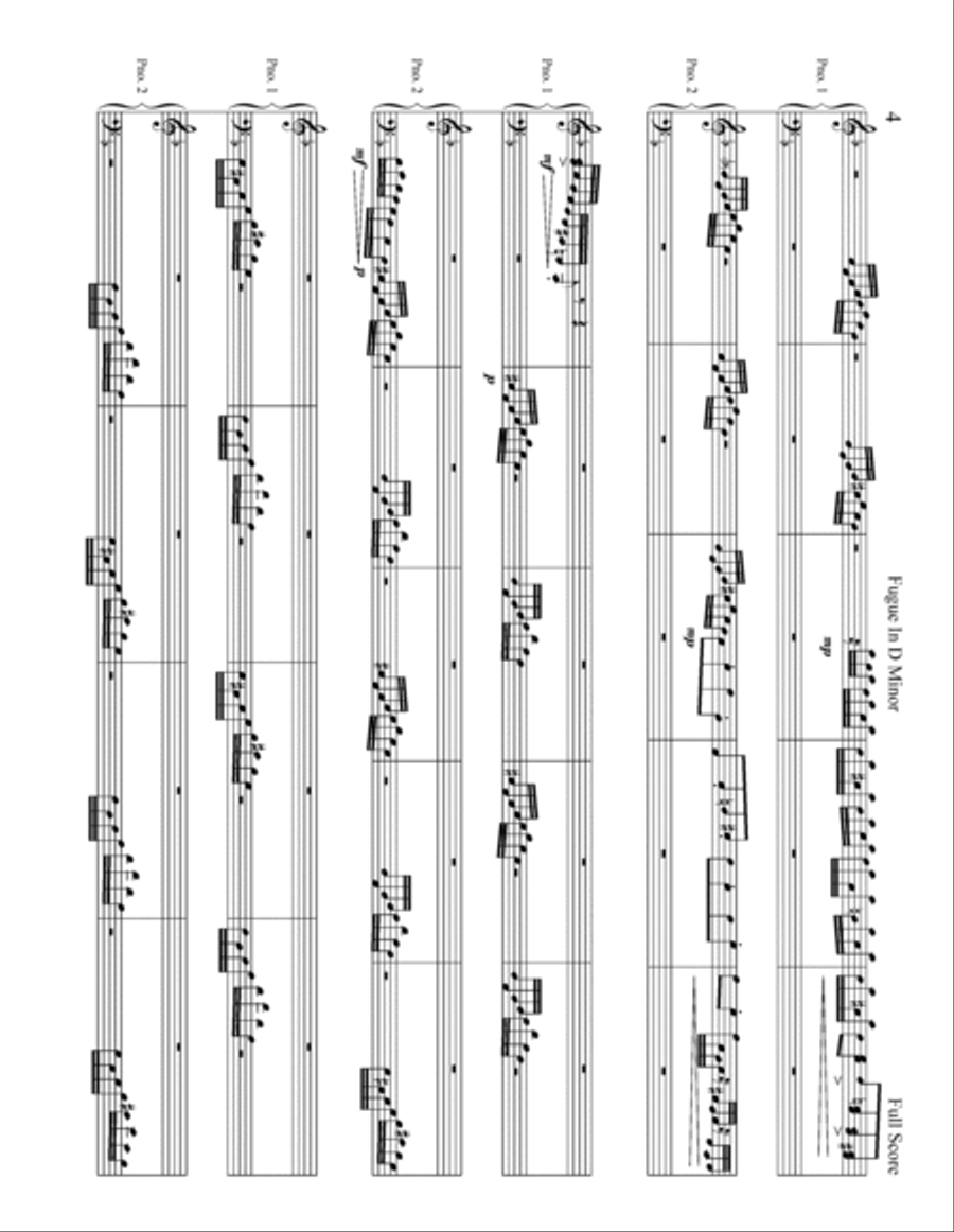 Fugue In D Minor 2 Pianos, 4-Hands scores gallery preview page 4