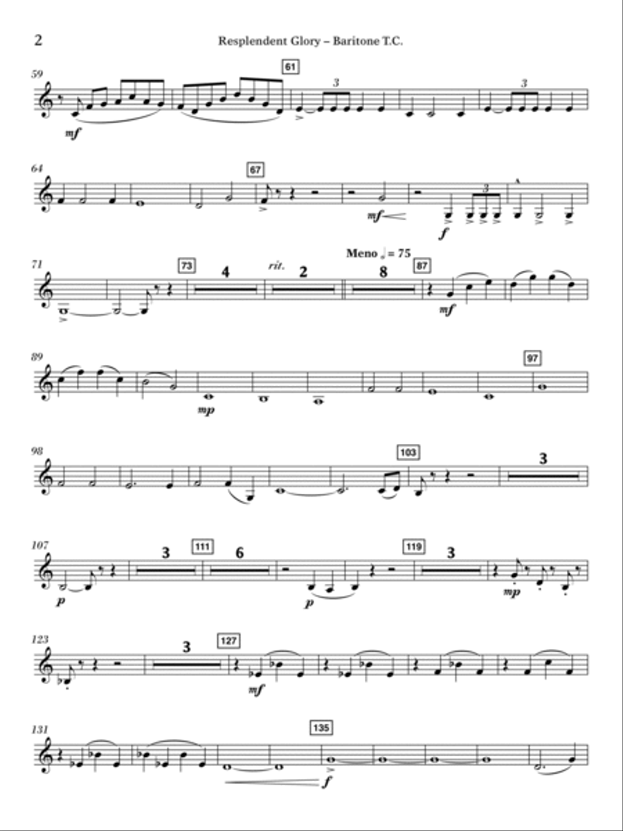 Resplendent Glory - Baritone T.C. Concert Band scores gallery preview page 2