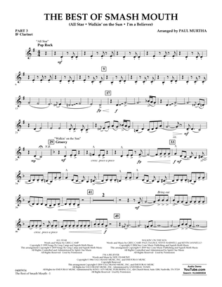 Book cover for The Best of Smash Mouth (arr. Paul Murtha) - Pt.3 - Bb Clarinet