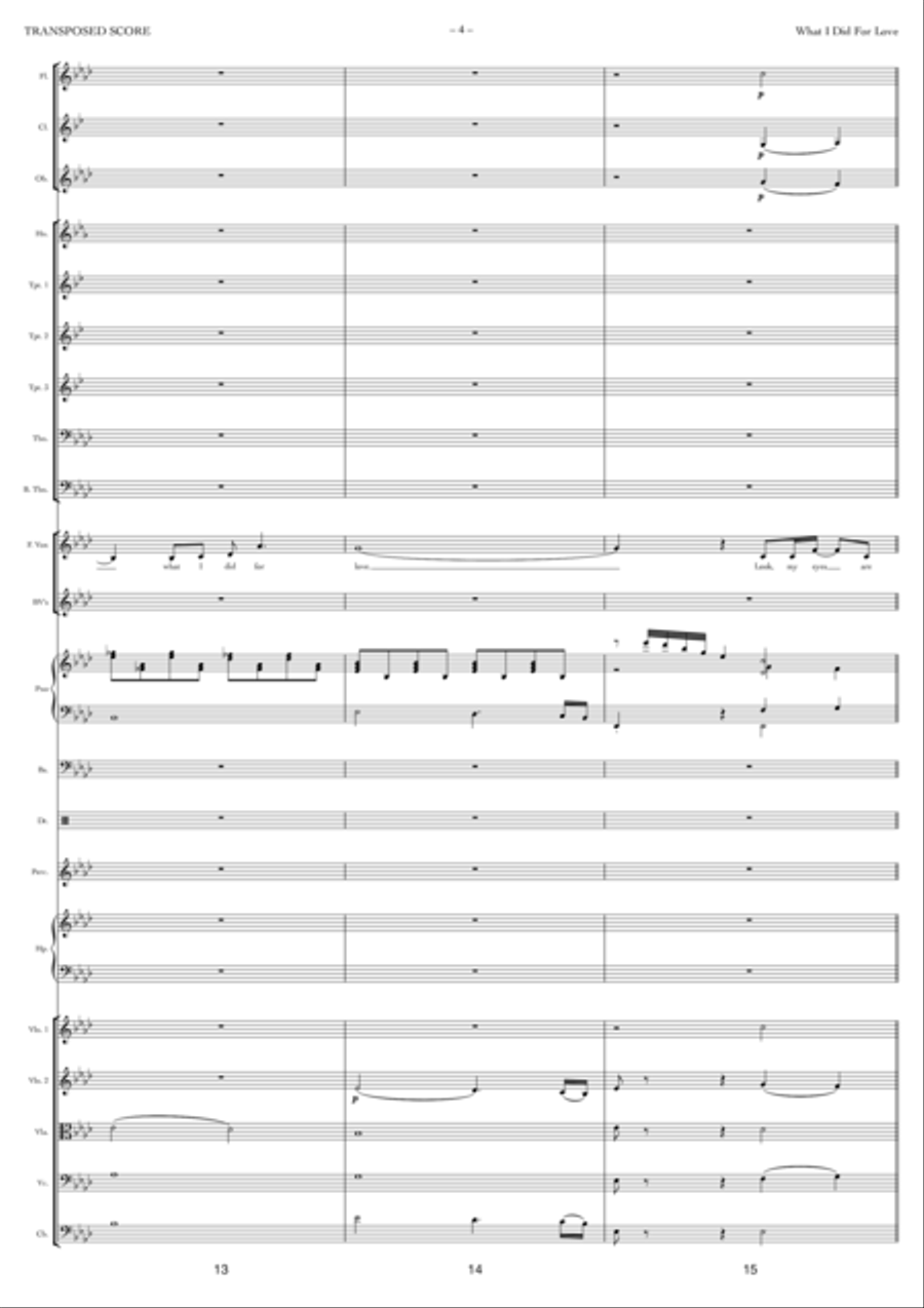 What I Did For Love Full Orchestra scores gallery preview page 4