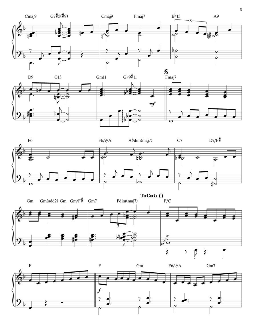 Let It Snow! Let It Snow! Let It Snow! [Jazz version] Piano Solo scores gallery preview page 3