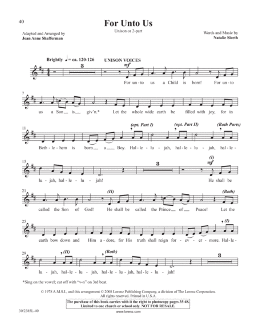 Simply Natalie Sleeth Unison Choir scores gallery preview page 41