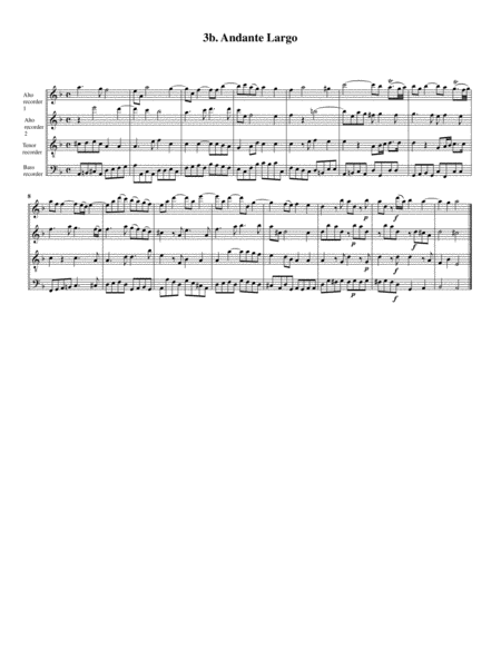 Concerto grosso, Op.6, no.11 (arrangement for 4 recorders)