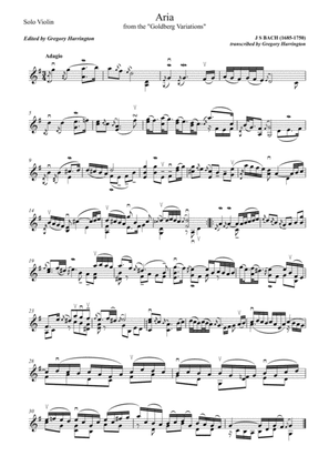 Aria from the Goldberg Variations for solo violin BWV 988