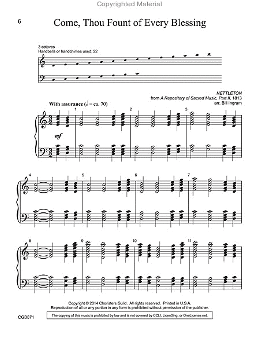 Two Hymns of Faith and Praise Handbell Choir scores gallery preview page 4