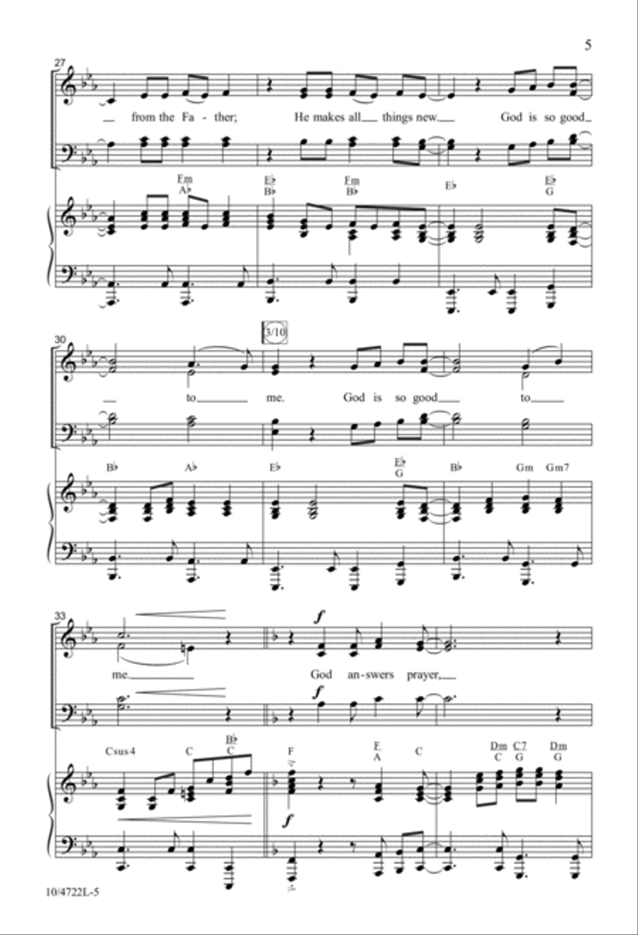 God Is So Good to Me 4-Part scores gallery preview page 5