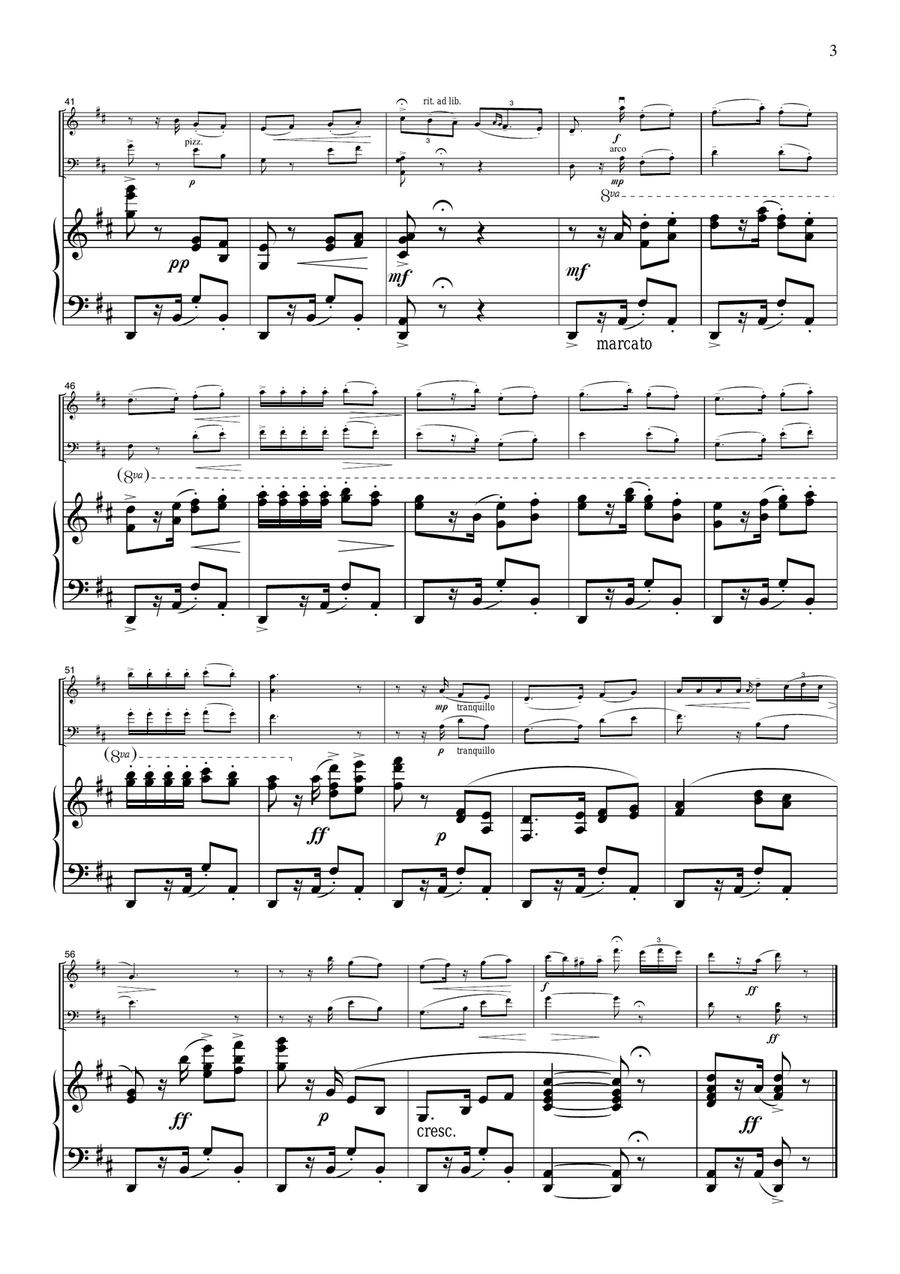 Bizet Habanera from Carmen, for piano trio, PB302 Piano Trio scores gallery preview page 3