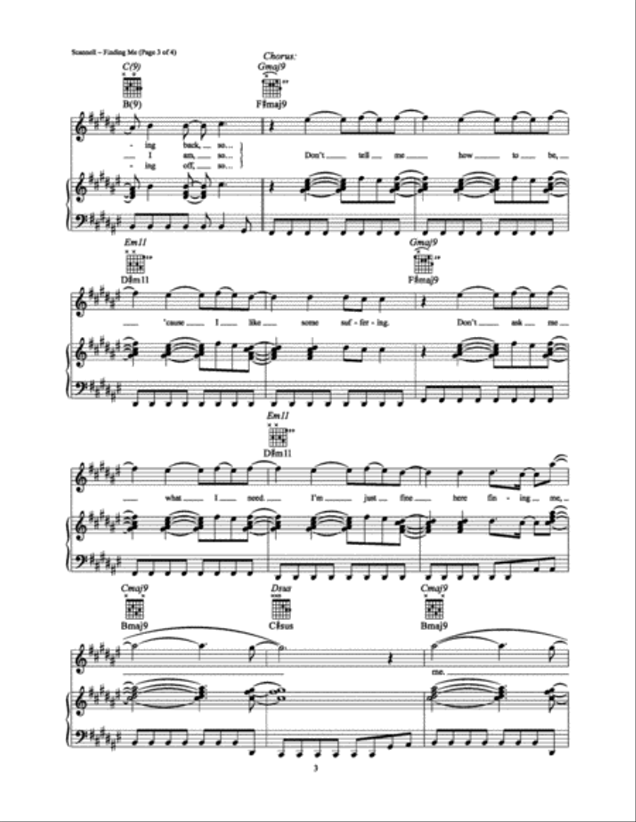 Finding Me Piano, Vocal, Guitar scores gallery preview page 3