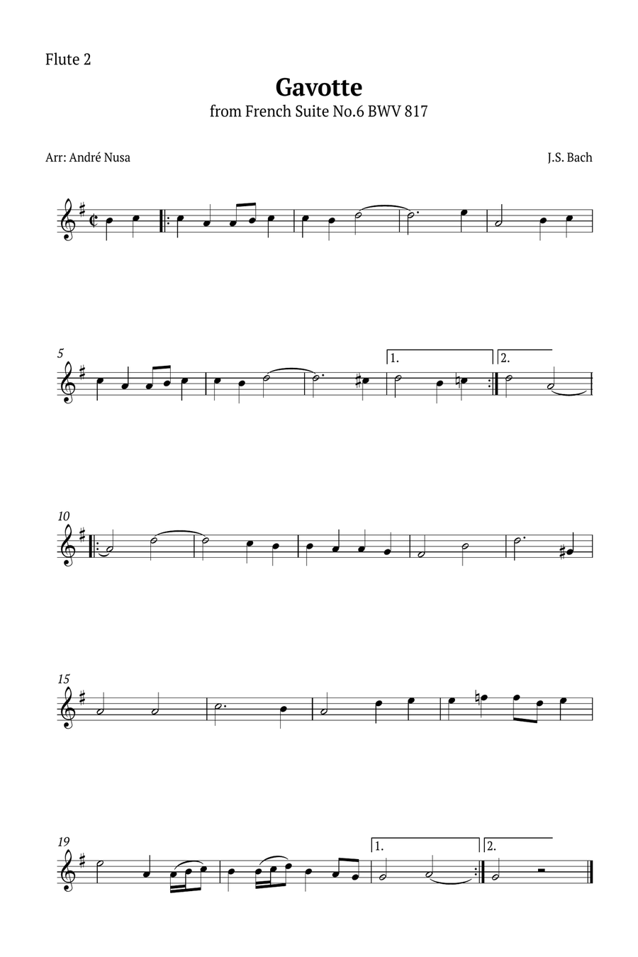 Gavotte from French Suite No.6 Woodwind Trio scores gallery preview page 4