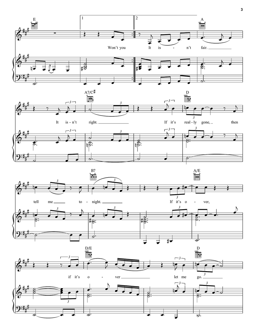 If It's Over Piano, Vocal, Guitar scores gallery preview page 3