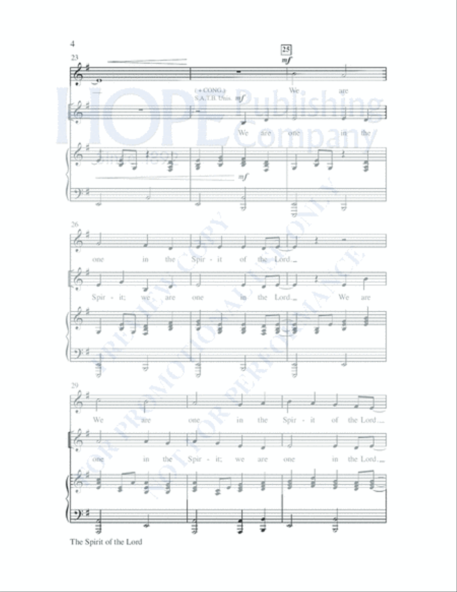 The Spirit of the Lord 4-Part scores gallery preview page 5