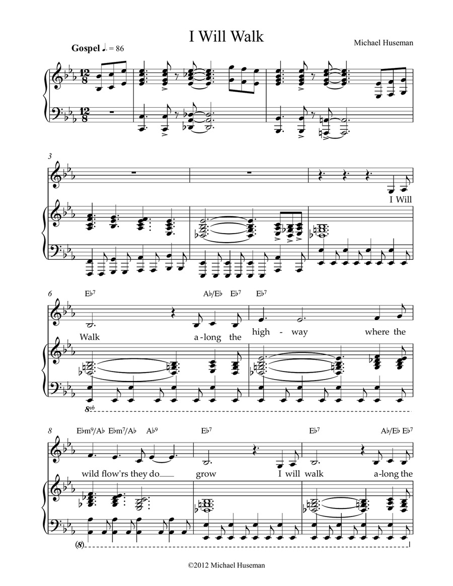 I Will Walk Piano, Vocal, Guitar scores gallery preview page 1