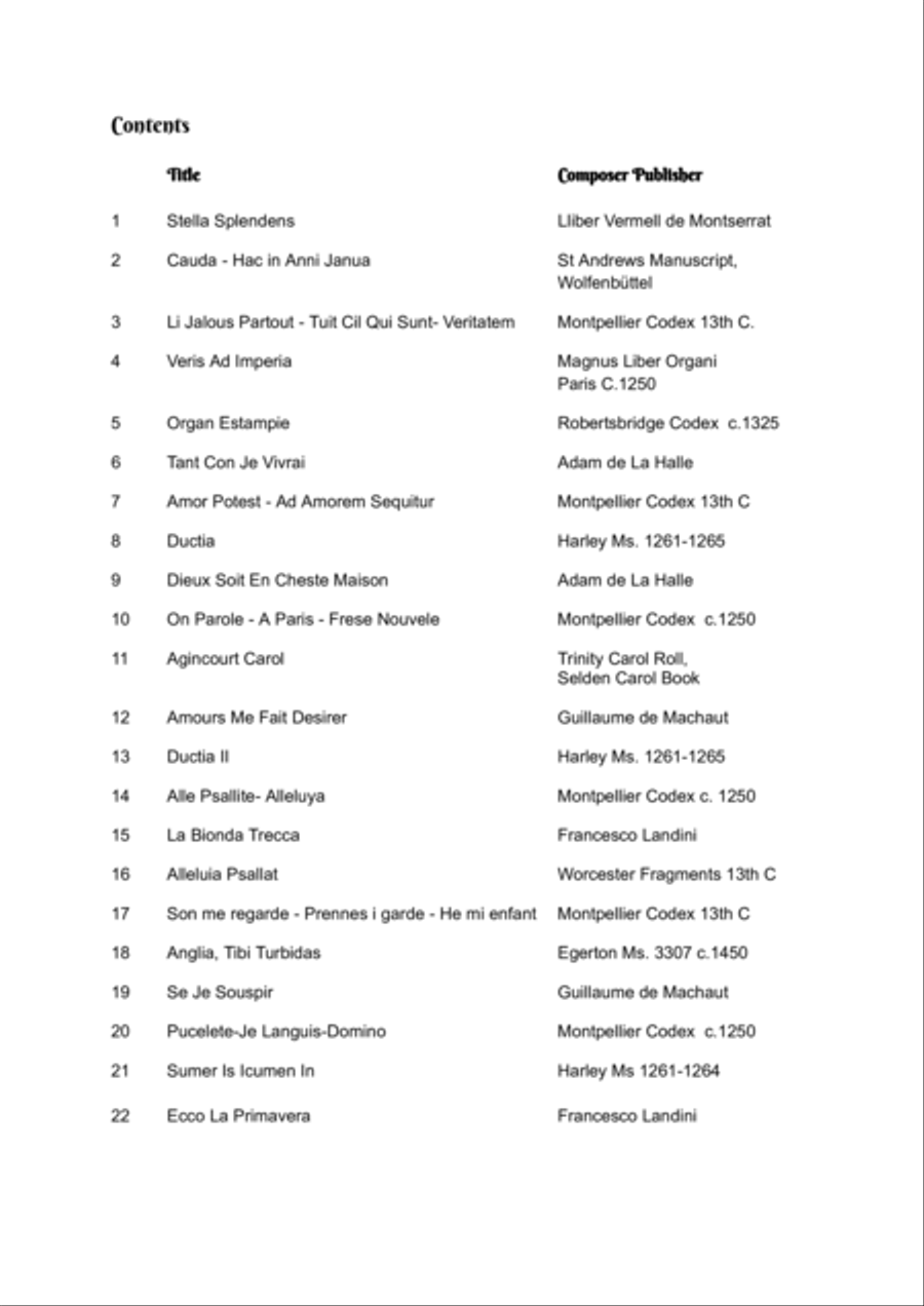 Harmony of the Middle Ages School and Community scores gallery preview page 6