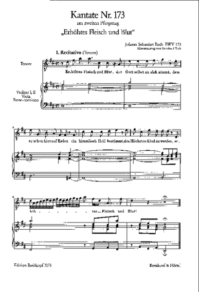 Cantata BWV 173 "Erhoehtes Fleisch und Blut"