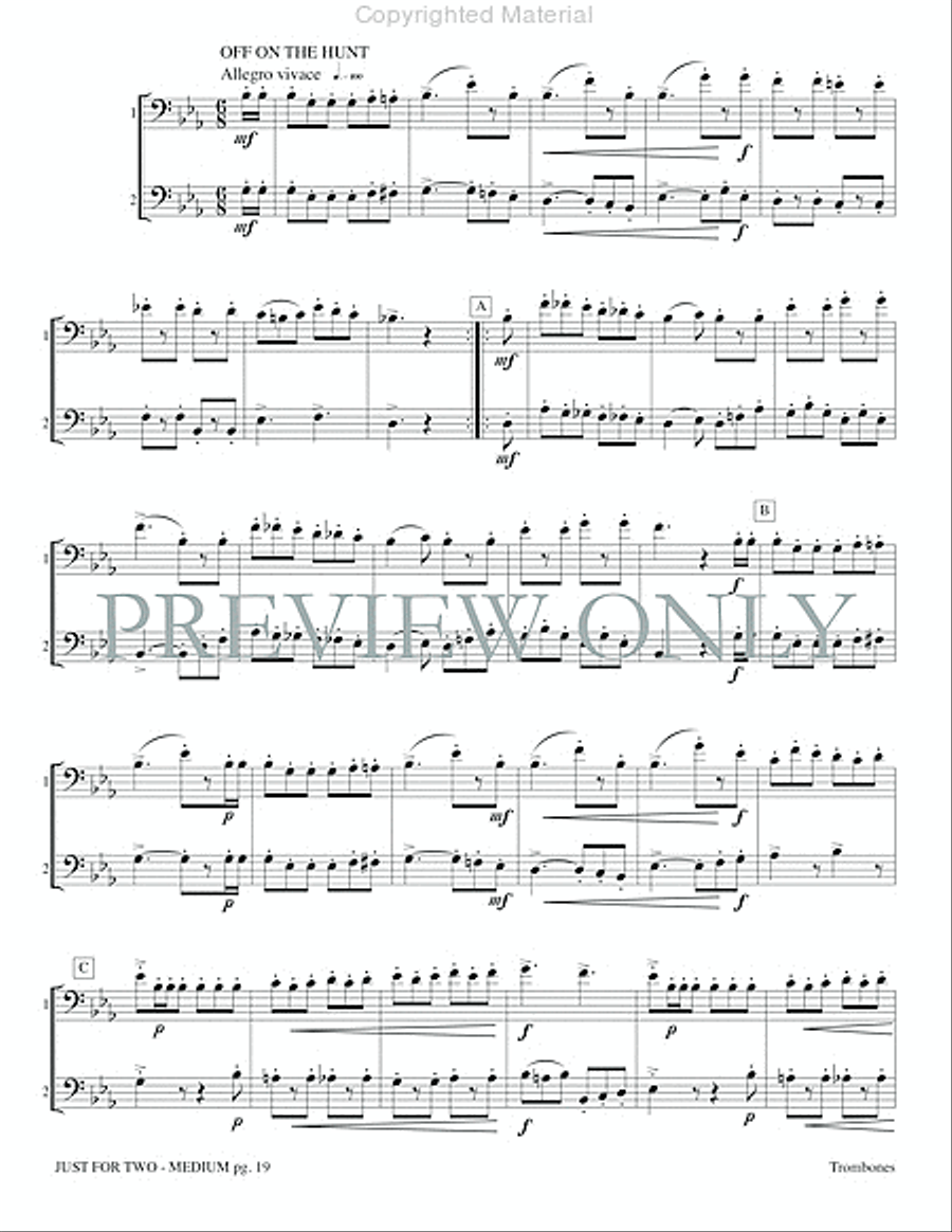 Just for Two Medium Just for Two Medium Trombone Duet scores gallery preview page 21