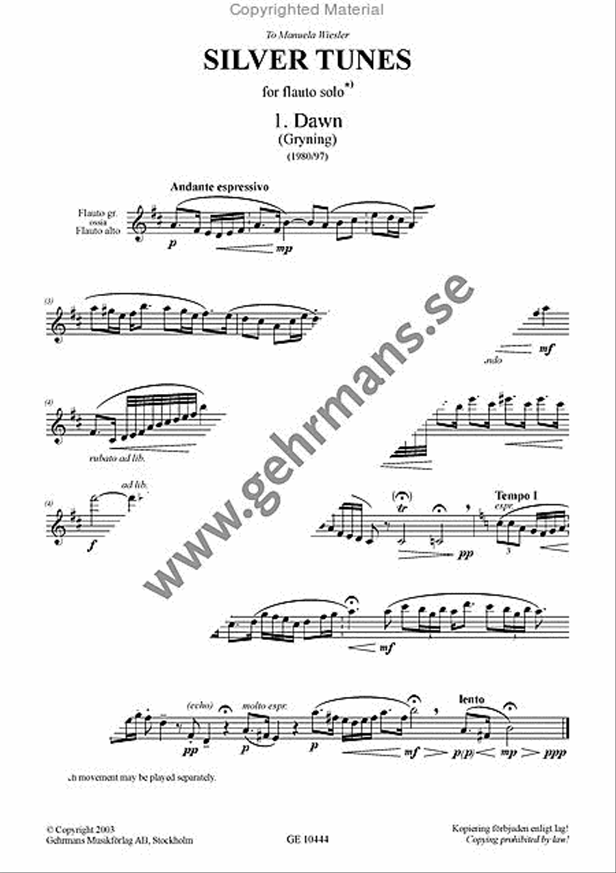 Silver tunes Flute Solo scores gallery preview page 2