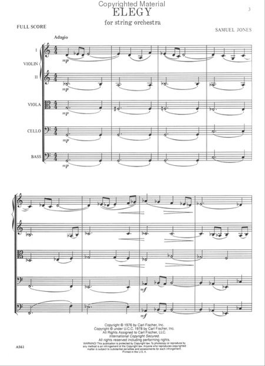 Elegy For String Orchestra String Orchestra scores gallery preview page 2