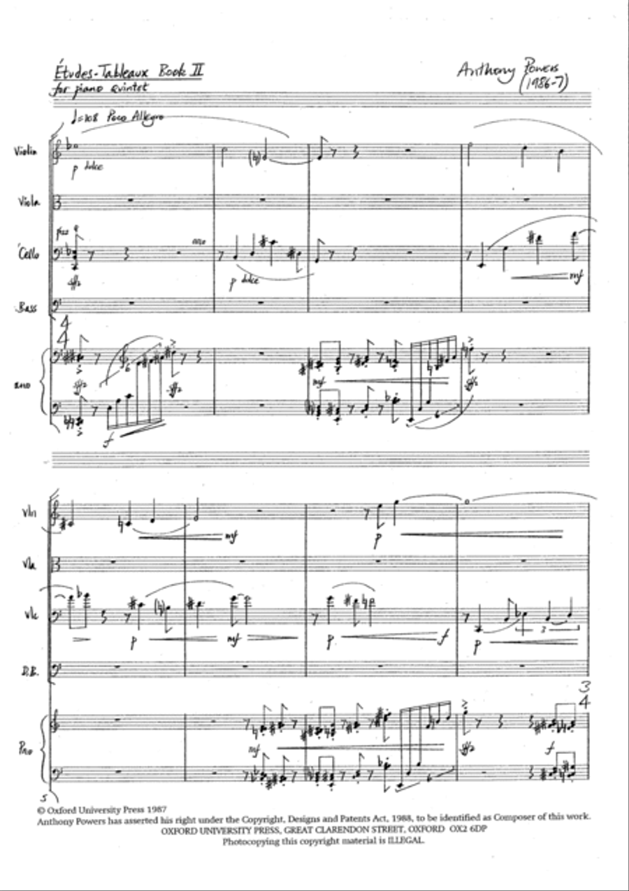 Ãtudes-tableaux Book II Ãtudes-tableaux Book II Piano Quintet scores gallery preview page 3