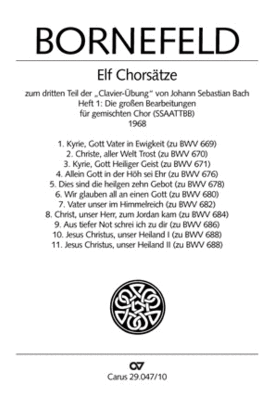 Chorsatze I zu Bachs Clavierubung Collection / Songbook scores gallery preview page 1