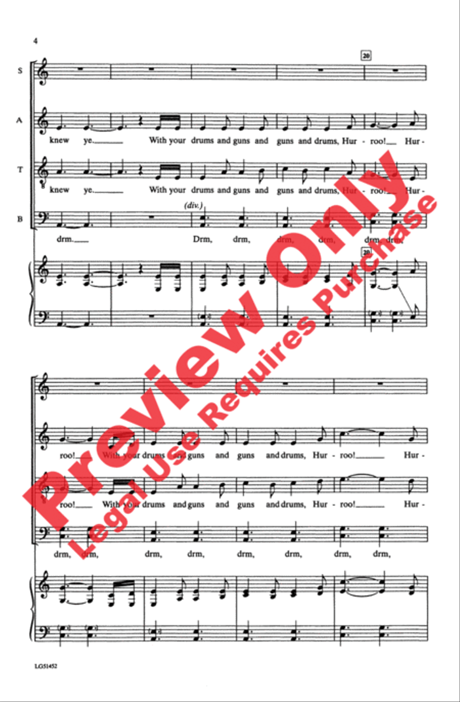 Johnny, I Hardly Knew Ye Johnny, I Hardly Knew Ye 4-Part scores gallery preview page 3