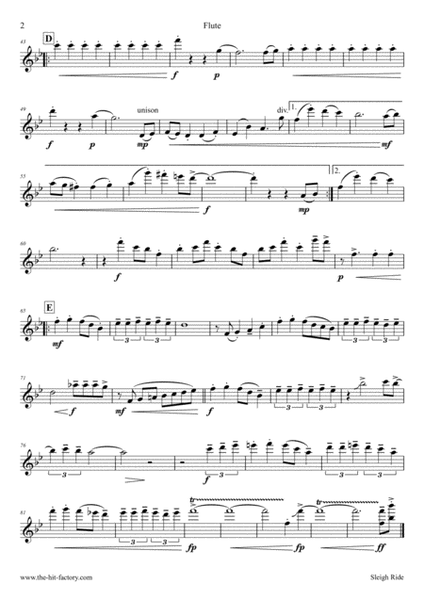 Sleigh Ride - Easy Swing - Wind Quintet