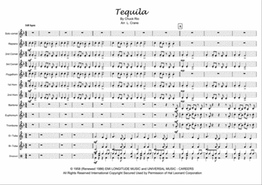 Tequila Tequila Brass Ensemble scores gallery preview page 1