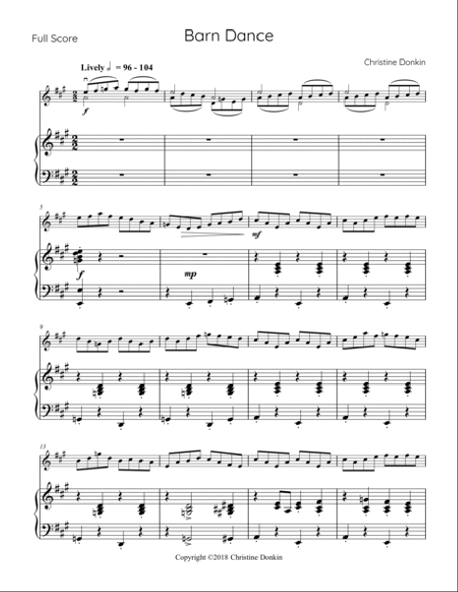 Barn Dance Violin Solo scores gallery preview page 3