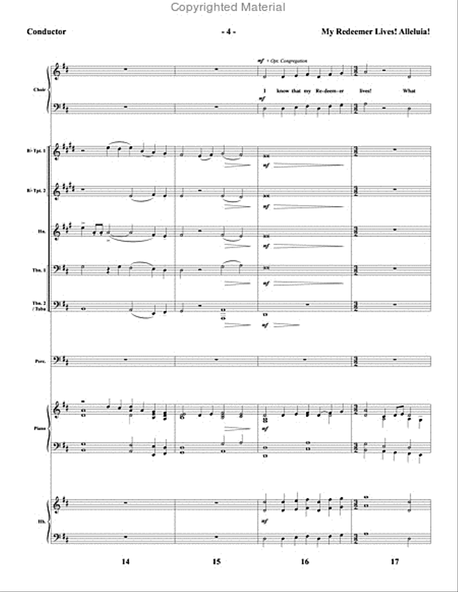 My Redeemer Lives! Alleluia! - Brass and Percussion Score and Parts Choir scores gallery preview page 5