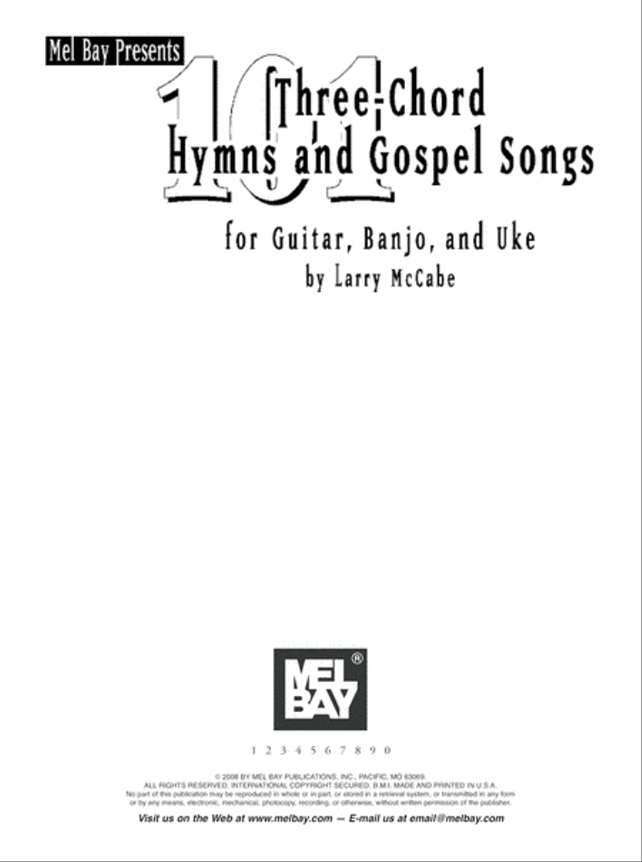 101 Three-Chord Hymns & Gospel Songs for Guitar, Banjo & Uke